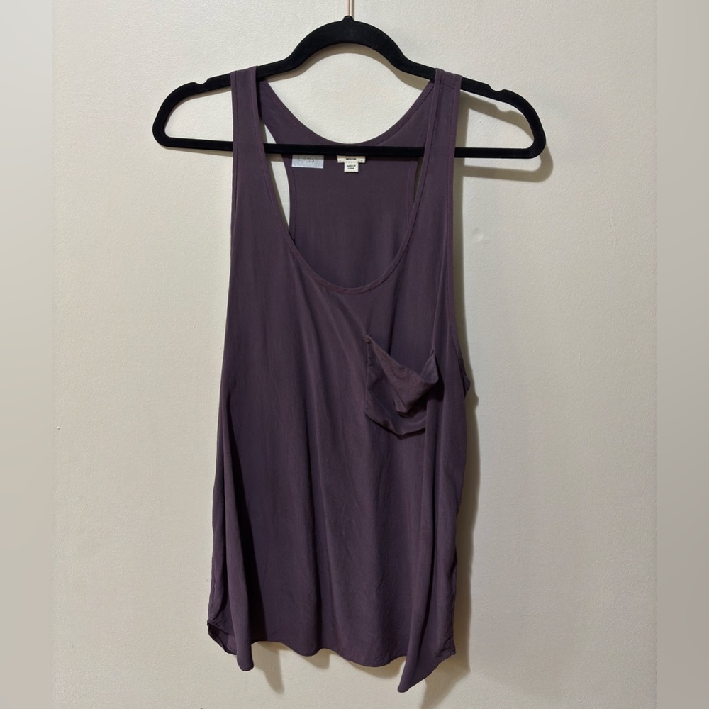 Aritzia Wilfred Deep Purple Silk Top